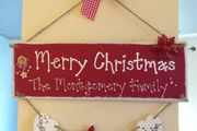 Christmas Family Sign with Hearts