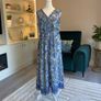 Ladies Cornflower Blue Paisley Printed Lace insert Midi Dress from Jessica Graaf Image 4