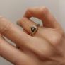 Heart Black Enamel Gold Tone Ring Image 4
