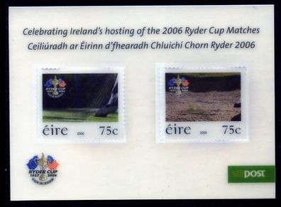 2006 Ireland Celebrating Ireland hosting Ryder Cup (Golf) Commemorative Stamps Miniature Sheet (Lenticular) Mint Never Hinged (MNH)