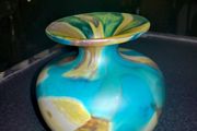 Unique heavy handblown glass vase