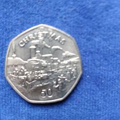 Isle of Man Christmas 1984 50 pence coin