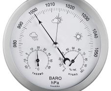 3-in-1 Wall Weather Station with Stainless Steel Frame