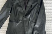 M&amp;S Black Croc Faux Leather Blazer | Size 8 (BNNW)