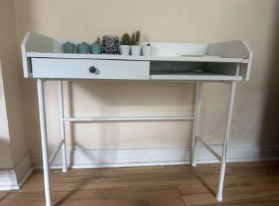White Console / Vanity Table with Drawer