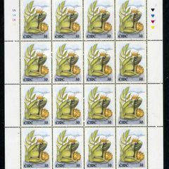 2000 Ireland Love Commemorative Stamp 30p Frog Prince Sheetlet Plate 1A1A1A1A Mint Never Hinged (MNH)