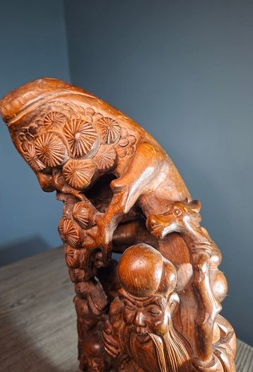 Chinese Wood Carving Qing Large 35cm