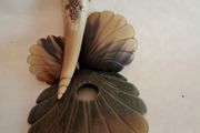 Vintage Italian Horn &amp; Silver Inkwell