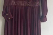 Zara wrap pleated dress burgundy size 14 New
