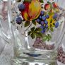 1950s Glass Juice Jug Large Vintage Pitcher with Fruit Floral Pattern no chips or cracks Image 6