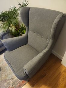 Modern Ikea Wingback Chair + Ottoman