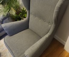 Modern Ikea Wingback Chair + Ottoman