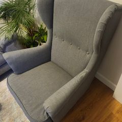 Modern Ikea Wingback Chair + Ottoman