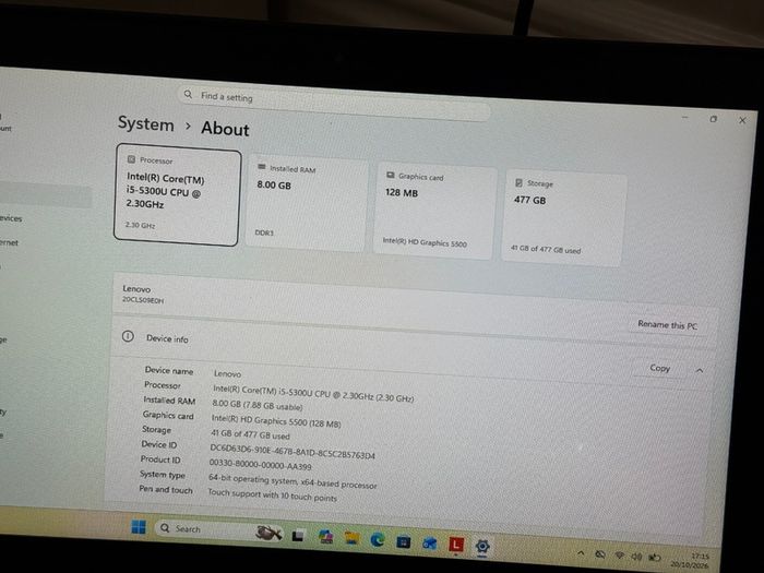 Lenovo ThinkPad X250  i5-5300U 8GB Ram 512GB