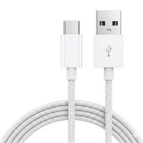 USB-C Nylon Braided Fast Charging Data Cable CarPlay Supported 1M 2M White