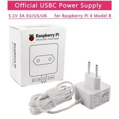 New Official Raspberry Pi 4 Power Supply 5V 3A Charger EU UK US Plug Recommended USB-C Power Adapter for Raspberry Pi 4 Model B