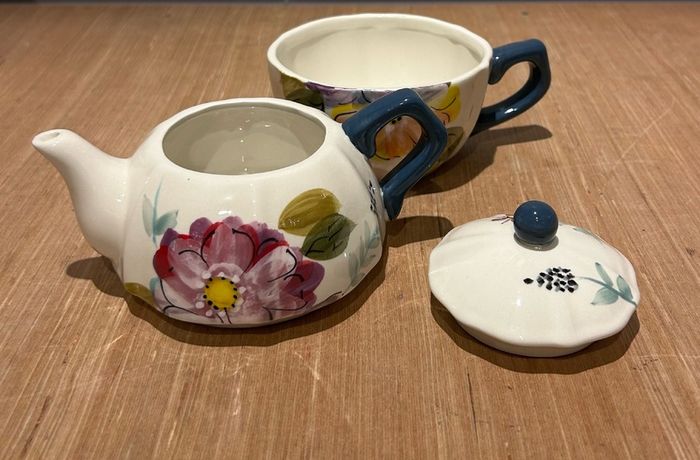 Ceramic Stacking Teapot and Mug (Tea for One) set