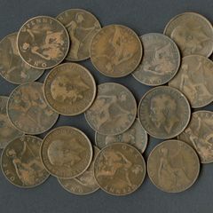 George V 1912 Copper Penny "H" Mint Mark - F to VF Condition - 3.00 Euro Each