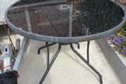 Glass Top Garden Table D90 H70cm