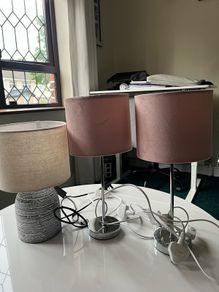 Blush Pink and Cream and Stone Coloured Lamps