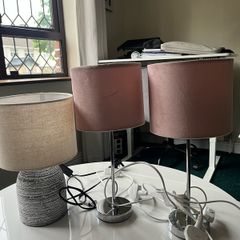 Blush Pink and Cream and Stone Coloured Lamps