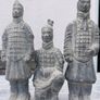 Trio of Vintage Chinese Terracotta Army Soldiers of Qin Shi Huang Image 3
