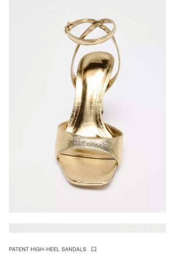 Zara Gold Patent High-heel Sandals