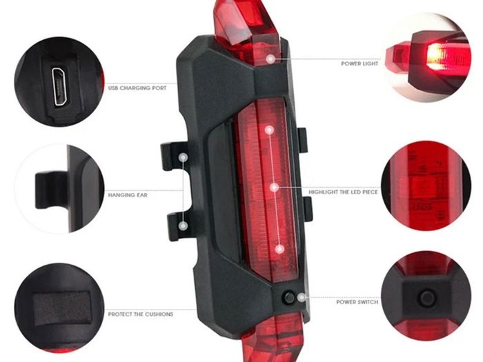 BRAND NEW Bicycle Light Waterproof Rear Tail Light LED USB Rechargeable Mountain Bike Cycling Light Taillamp Safety Warning Light TSLM2 / accessories