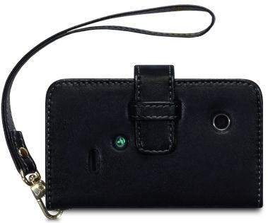 New Sony Xperia Tipo Premium Pu Leather Wallet Case Cover Black & Hot Pink With Tan Inside Black With Tan Inside