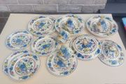 Beautiful Masons Patent Ironstone Fourteen Pieces in the Regency Pattern, Condition Issues, Suitable only for Display or Crafts Such as Jewellery or Mosaic Making