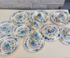 Beautiful Masons Patent Ironstone Fourteen Pieces in the Regency Pattern, Condition Issues, Suitable only for Display or Crafts Such as Jewellery or Mosaic Making
