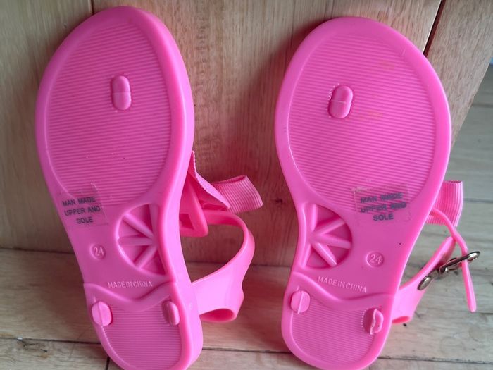 Country Road Neon Pink Bow Jelly girls sandals with bow EU24 BNWOT