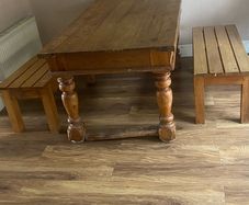 kitchen table and benches