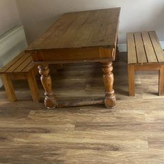 kitchen table and benches
