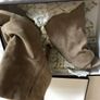 Tan open toe suede ankle boots Image 6