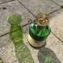 Vintage Green Glass Oil Lamp Brand New Image 2