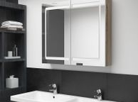 main image for ad LED Bathroom Mirror Cabinet White and Oak 80x12x68 cm