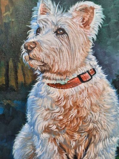 Westi West Highland terrier - original oil painting