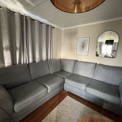 Large Grey L-Shaped Corner Sofa