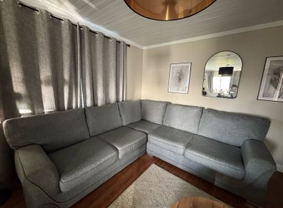 Large Grey L-Shaped Corner Sofa