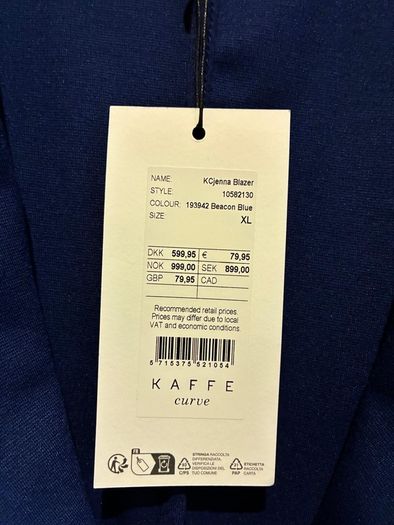 Brand new blue Kaffe Curve jacket