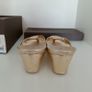 PIED A TERRE Gold Leather Wedge Sandals EU 40/41 and Original Box Image 4