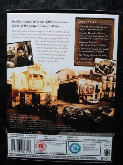 Cinema Paradiso Boxset 3 Dvd+cd Special Edition Directors Cut/theatrical Cut Arrow Video Rare
