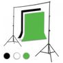 443442 2 x 2m Stand + 1.6 x 3m Non Woven Fabric Black, White, Green Background Image 4