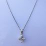 Sterling Silver Princess Cubic Zirconia Solitaire Pendant Necklace (L18" - 2,56g) Image 4