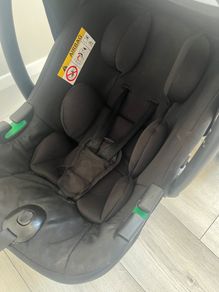 Origin travel system with Enfasafe i size R129 car seat with Isofix base and rain cover