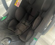 Origin travel system with Enfasafe i size R129 car seat with Isofix base and rain cover
