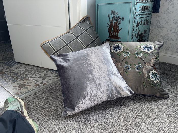 Three lovely cushions to decorate a couch or bed