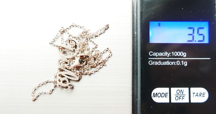 Vintage 925 Sterling Silver Name Chain Necklace length 19" - 3,5g