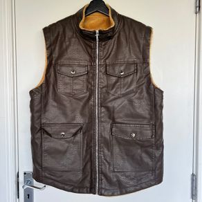 NEW Brown Sherpa Lined Gilet XL